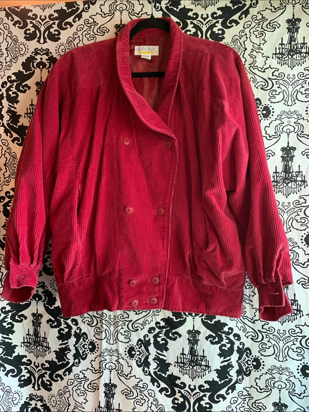 Vintage 80’s Sakura Sport Double-Breasted Thick Wale Corduroy Jacket